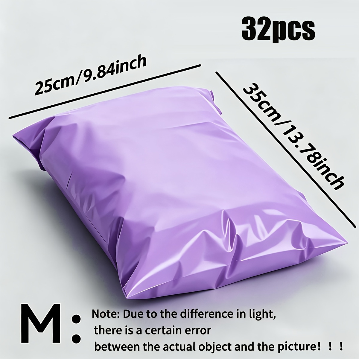 TEMU 32pcs Purple Self-adhesive Sealed Mailing Bags - Durable And Tear-resistant Thickened Envelopes, Sizes S To Xxl (bulk Pack) For Commercial
