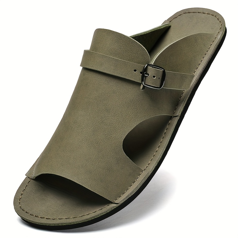 mens summer slide sandals breathable   cover   with   sole adjustable   strap round toe design for casual outdoor pool and summer wear strappy sandals Product details 1