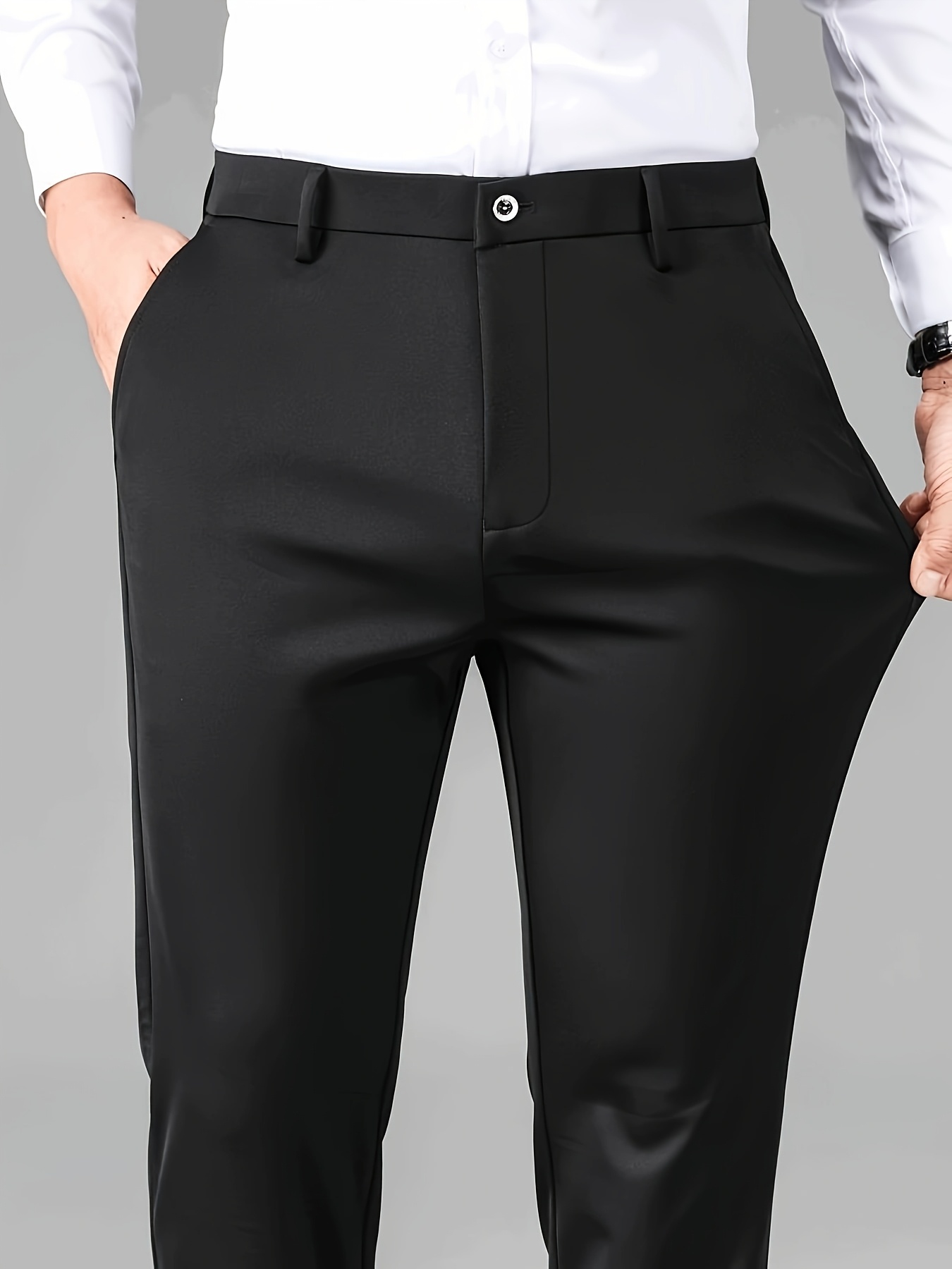 2 pack summer business straight leg suit pants casual versatile non iron trousers with embroidered details Product details 1