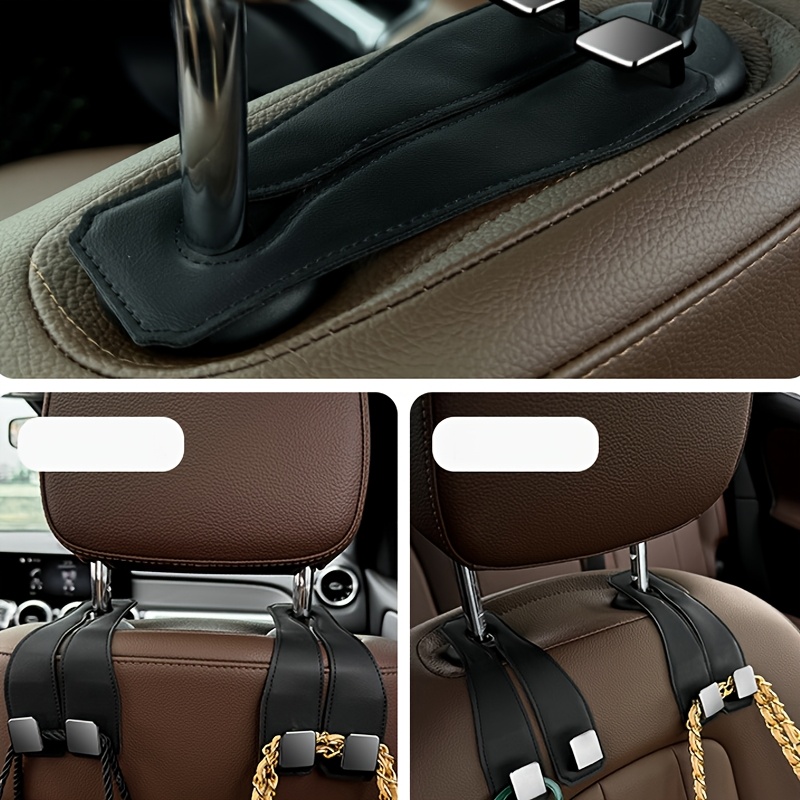 1 Car Interior Hook Rear Metal Double Hook Car Hook Hanging Seat Back Storage Car Hook, Suitable for Most Cars