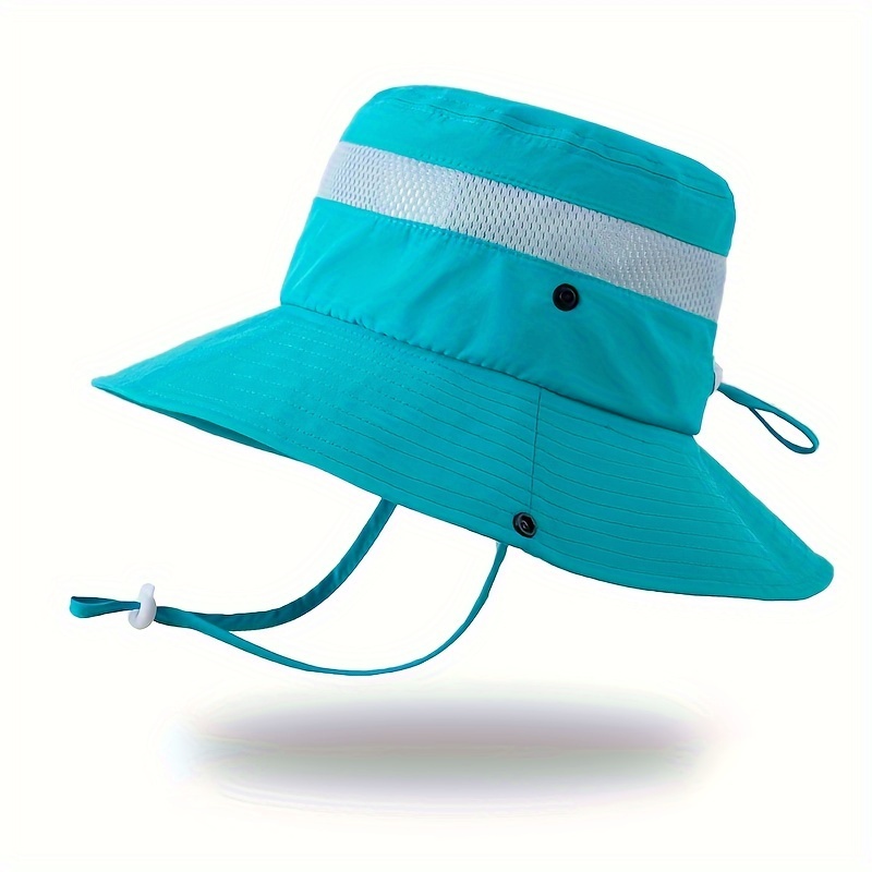 1pc Kids' Cartoon Style Breathable Skin-Friendly 50+ UPF Sun Hat, Bucket Hats, Wide Brim Summer Outdoor Adjustable Beach for Boys Girls,Temu