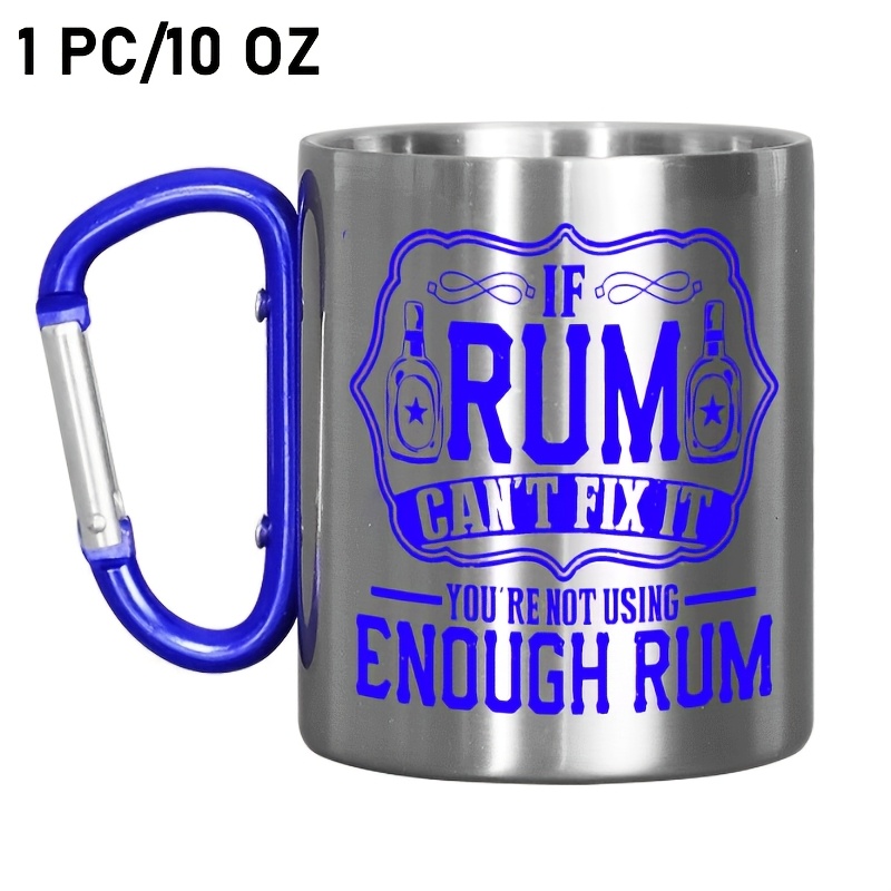 TEMU 1pc A 10oz Rum Coffee Mug Suitable For Restaurants And Businesses, Made Of Reusable Stainless Steel. It Be Hand Washed Only And Is Ideal For