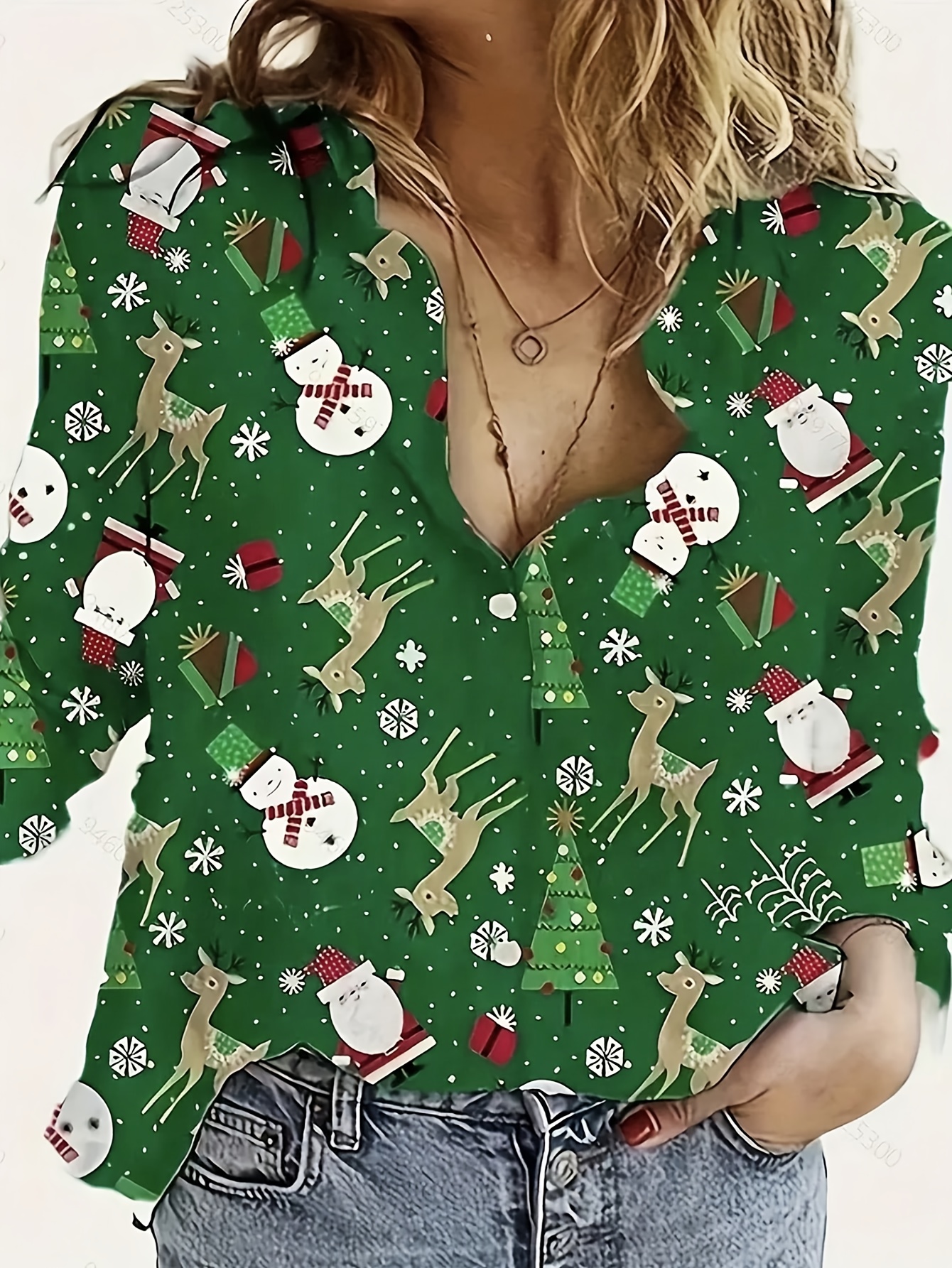 1pc chemise décontractée à manches longues femme imprimé Temu