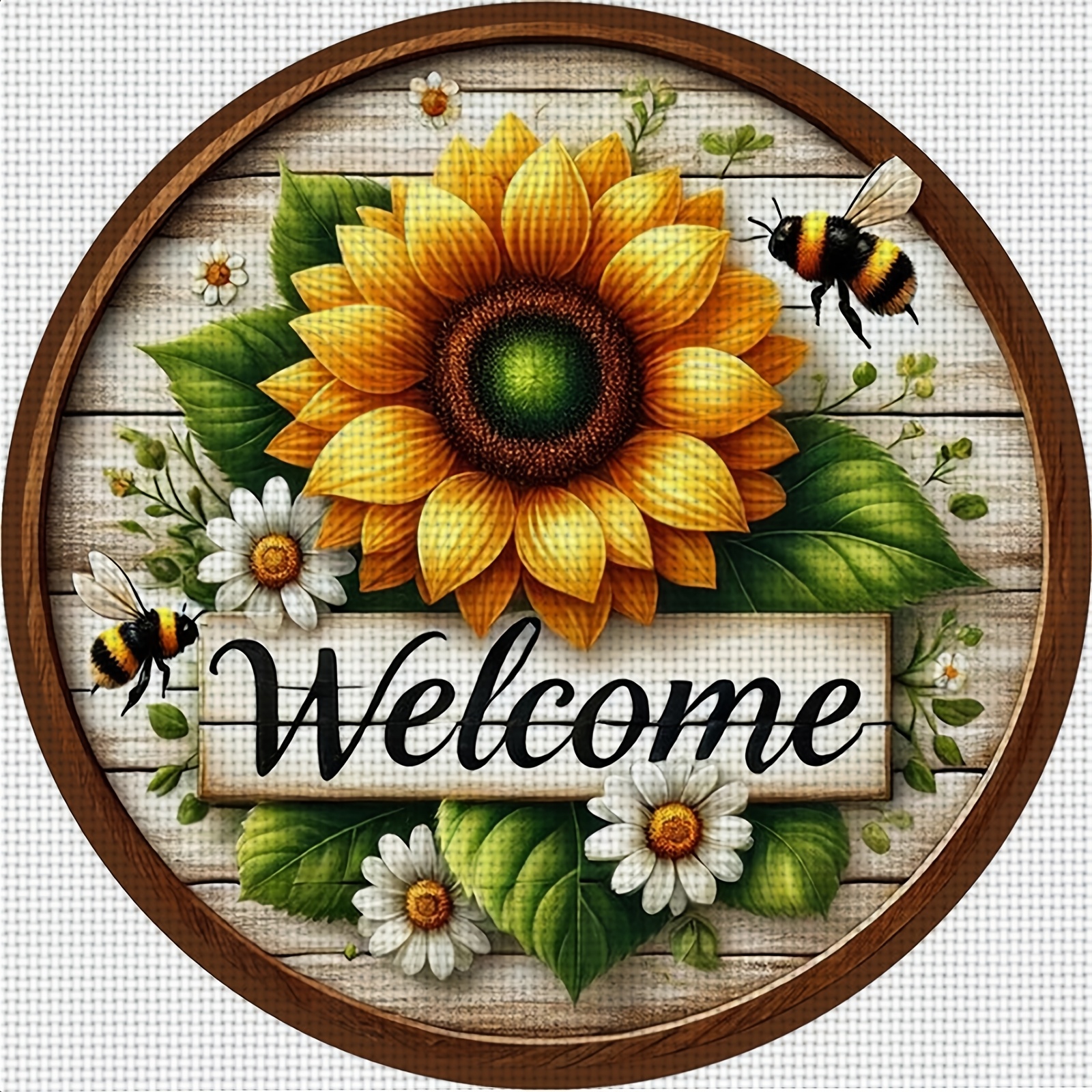 TEMU A New 11ct Beginner Cross- Embroidery Kit 'sunflower Sign', Featuring A Cozy Small Design For The Bedroom, Suitable For The Entrance, Sofa