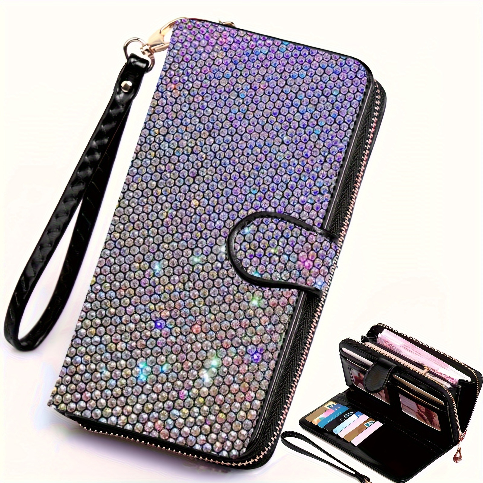 

Rhinestone Decorated Wallet - Large Capacity Handbag Credit Card Holder - Lady Wallet