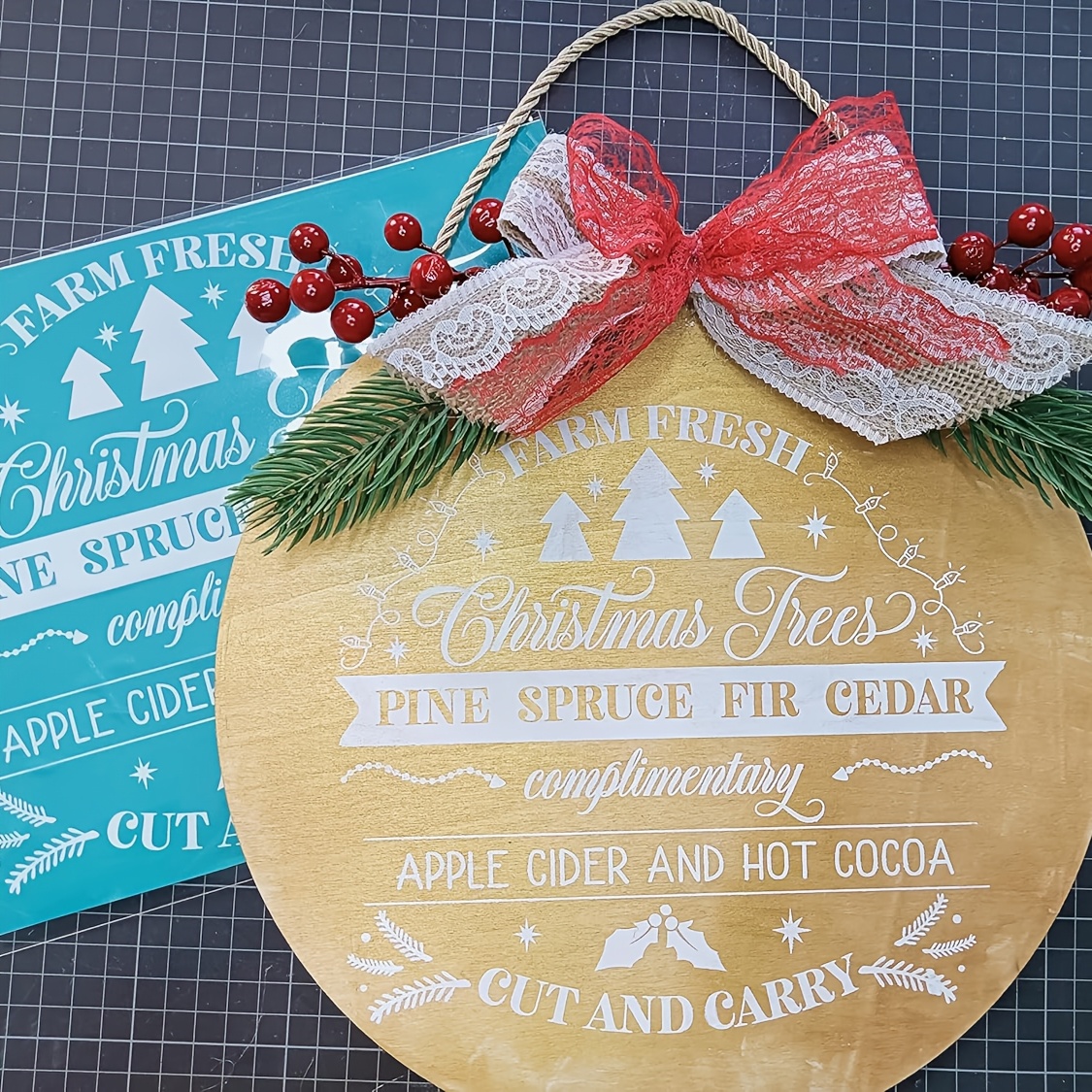 Silkscreen Stencil for Christmas Trees, Reusable Template