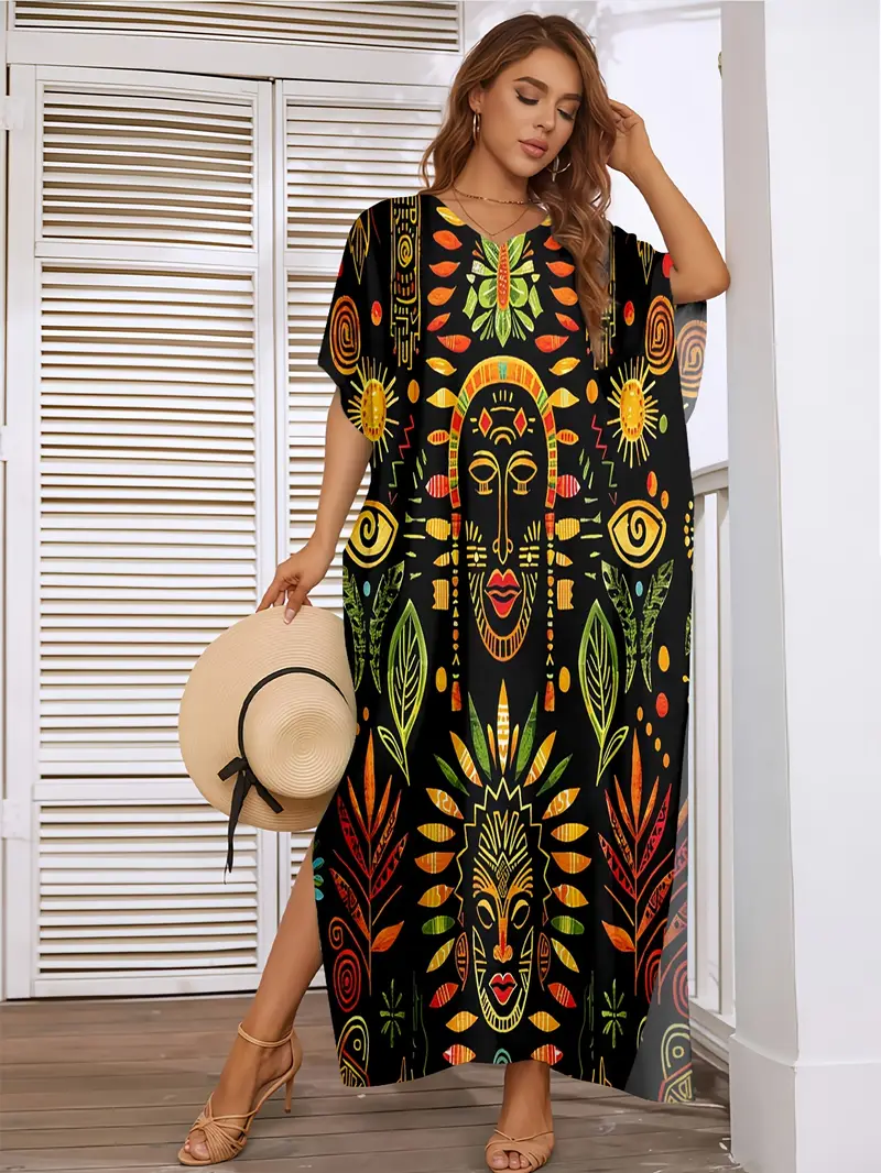 african beach dress Eve African Print Maxi Dress