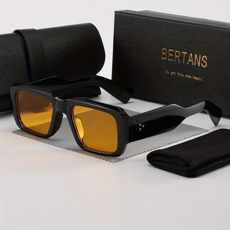 Bertans Retro Trendy For Men And Women, Rectangular Frame, Lightweight And Comfortable, European And Trendy Item, Essential For Photography, Suitable For Scenes, With Packaging Box