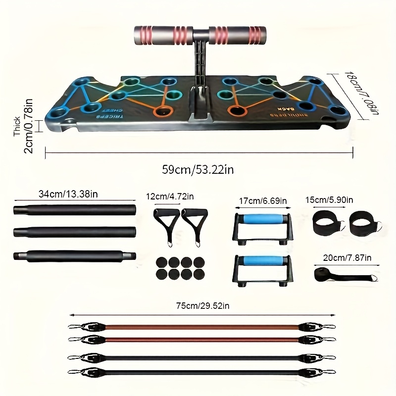 1pc Multifunctional Foldable Fitness Stand - Ergonomic, Chest & Abdominal Muscle Training, Upper Limb Strengthening with Elastic Rope, Ideal for Home Fitness & Gift for Enthusiasts