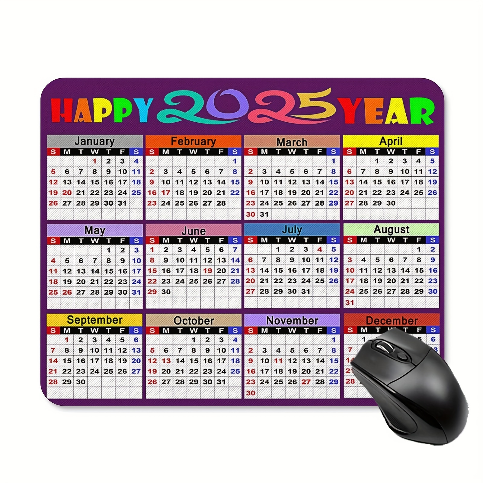 

2025 With Holidays, Non-slip Rubber Base, Thick Computer Desk Accessory, 9.45 X 7.9 Inches, Office Gift For Colleagues