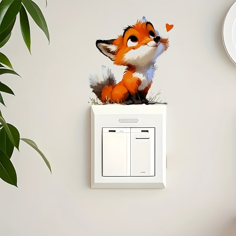 Cute Little Fox Switch Sticker for Home Decor