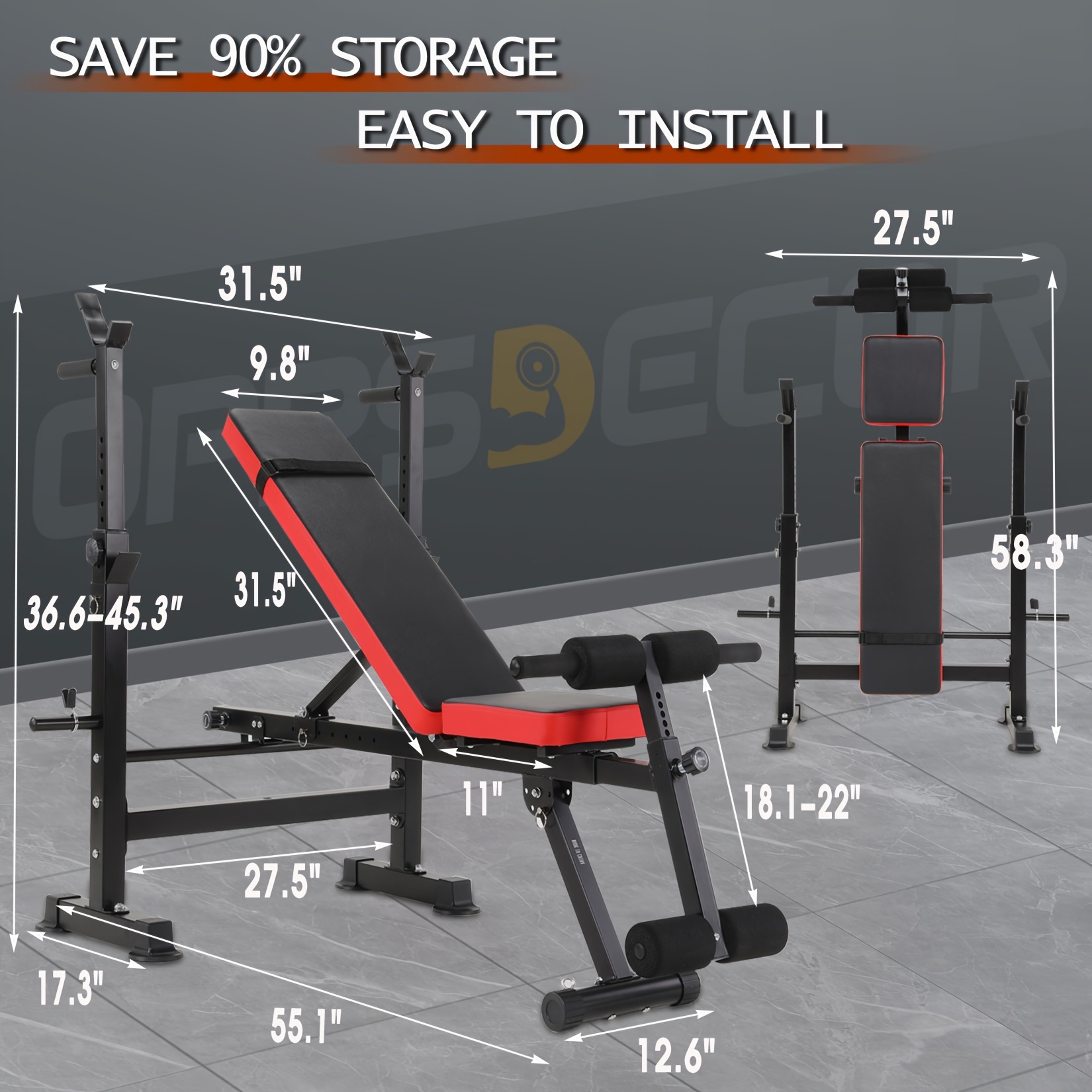 pesas press banca soporte sentadillas Temu