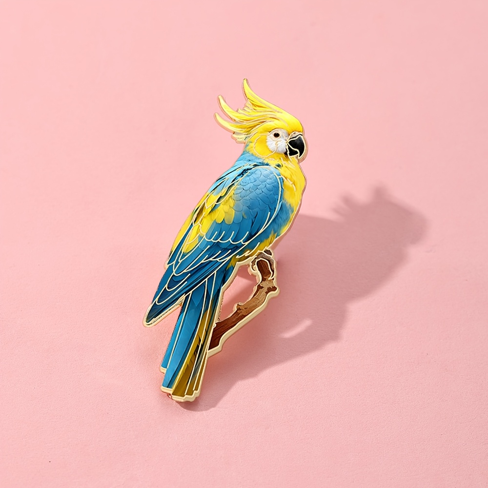 Yellow Parrot Enamel Pin, Christmas Decorative Brooch