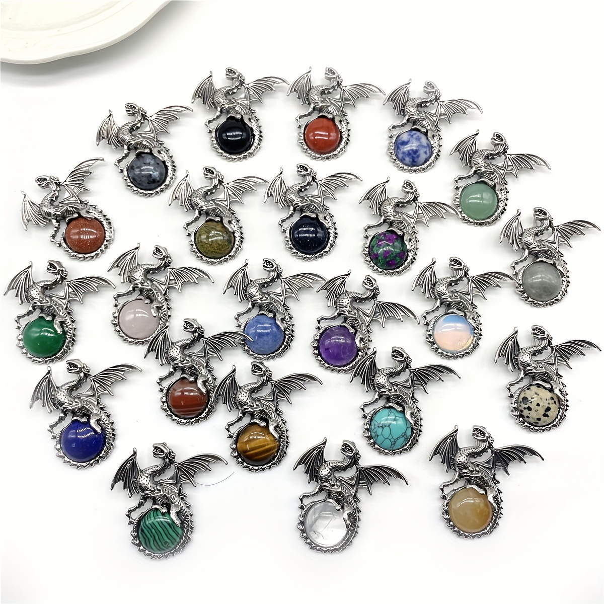 

10pcs Bohemian Natural Stone Charms For - Necklaces, Bracelets & Earrings - Ideal Gift For Casual Attire &