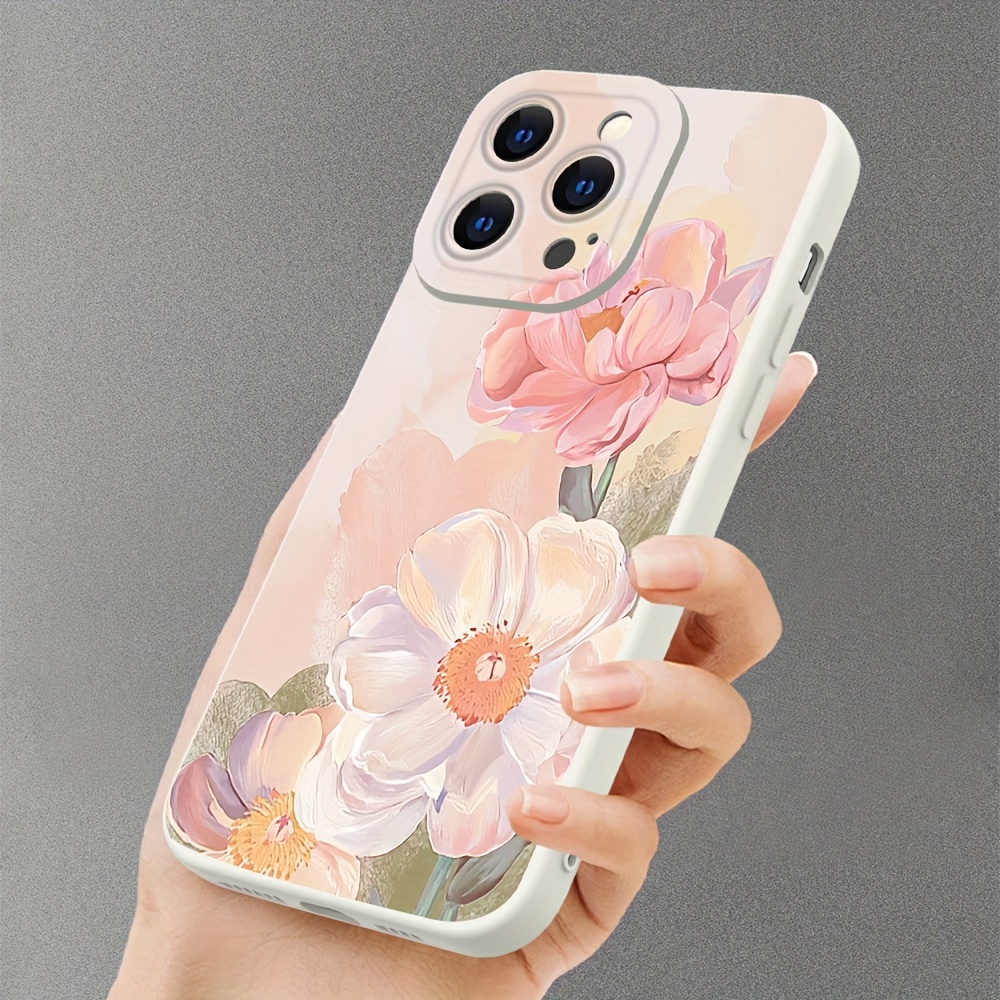 

Gorgeous Peony Painted Soft Case White Tpu Phone Case For All Models - Glossy Silicone Protection!