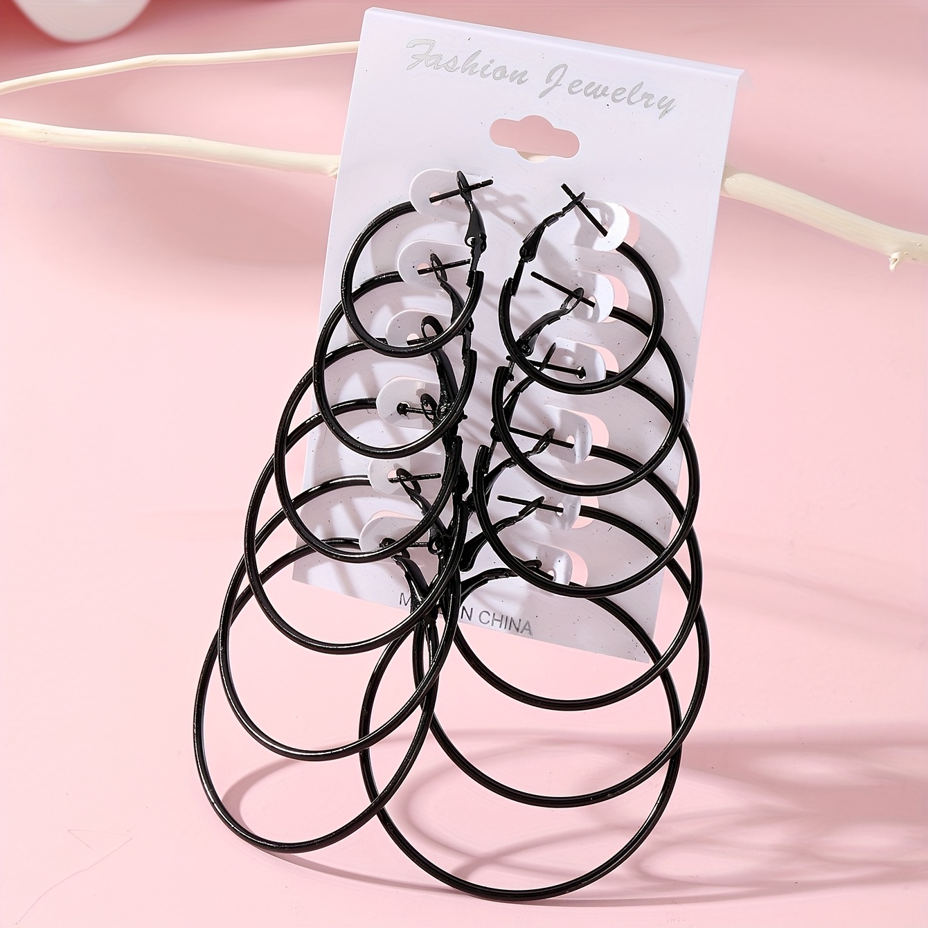 TEMU Juego de 12 piezas/6 de aretes aros minimalistas en en varios tamaños, accesorios diarios y de para mujeres