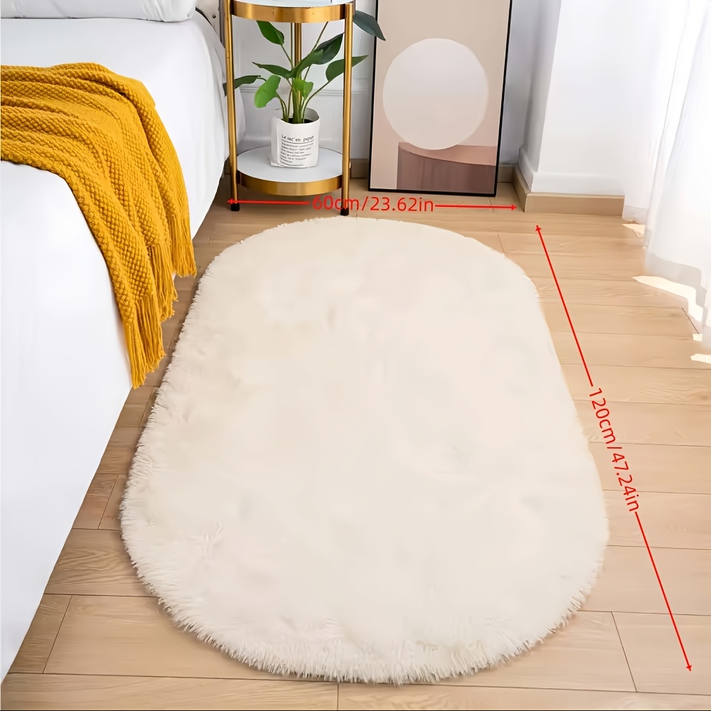 E-shop ., Flauschiger ovaler Teppich im modernen Stil für Wohnzimmer, Schlafzimmer, Teetisch/Kaffeetisch oder Nachttisch, flauschiger und schaumiger