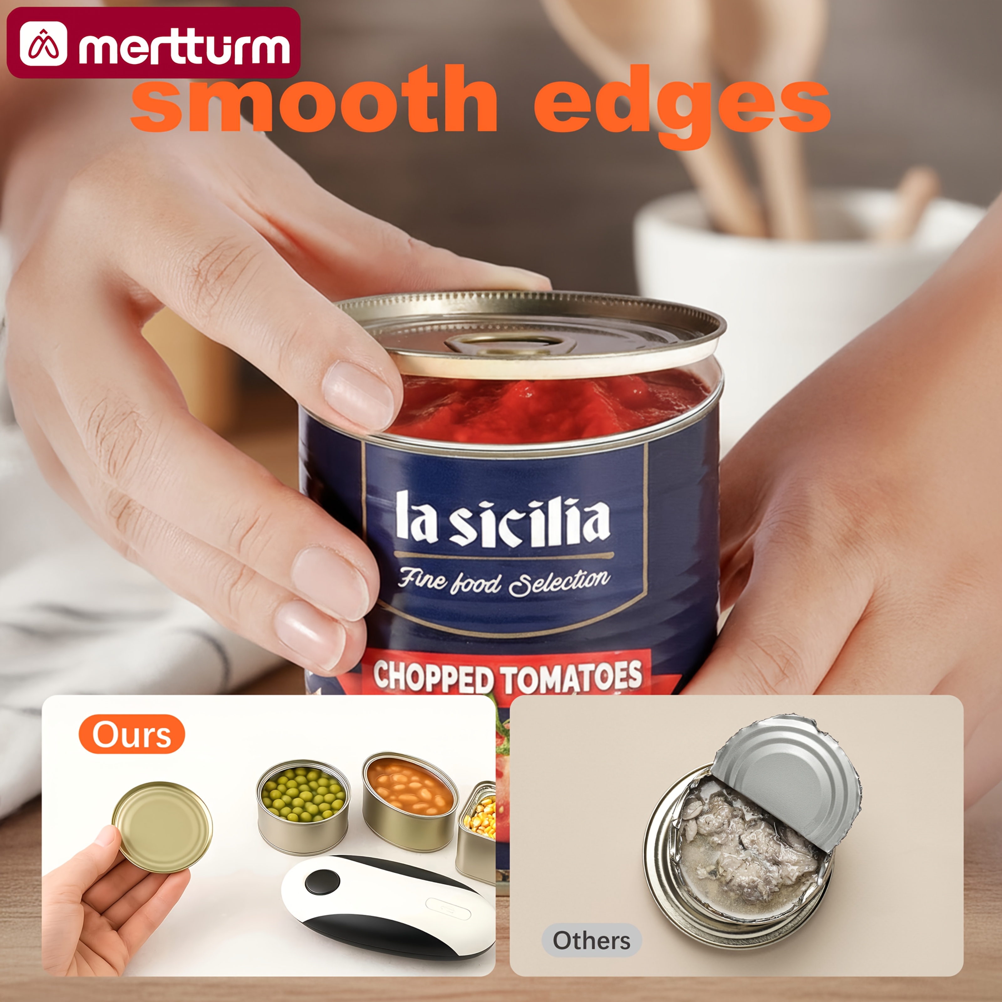 Electric Can Opener with One-Touch Automatic Rotation