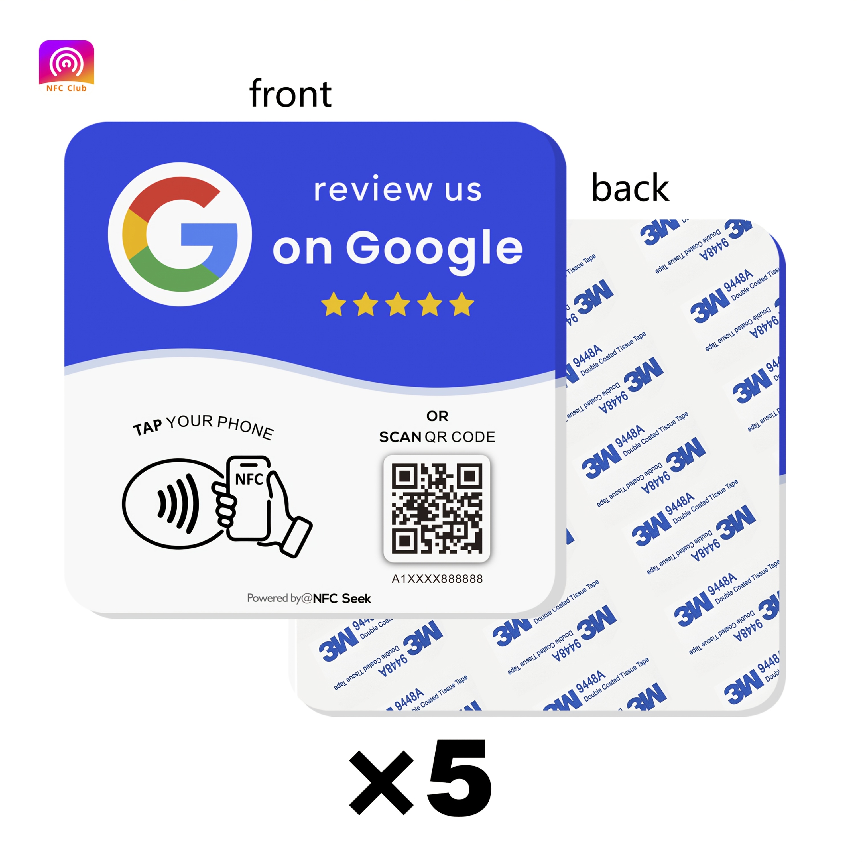 TEMU Google Review Nfc Acrylic Material Google Review Card, Supports Nfc Tap And Opening, Built-in , Easily Set Your Own Links. Quickly Enhance