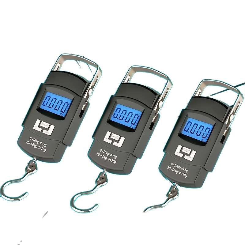 TEMU Heavy Duty Digital Handheld Scale 110 /50 With Backlit Lcd, - Portable Hanging Scale, Function And Adjustable Height - Suitable For Fishing,