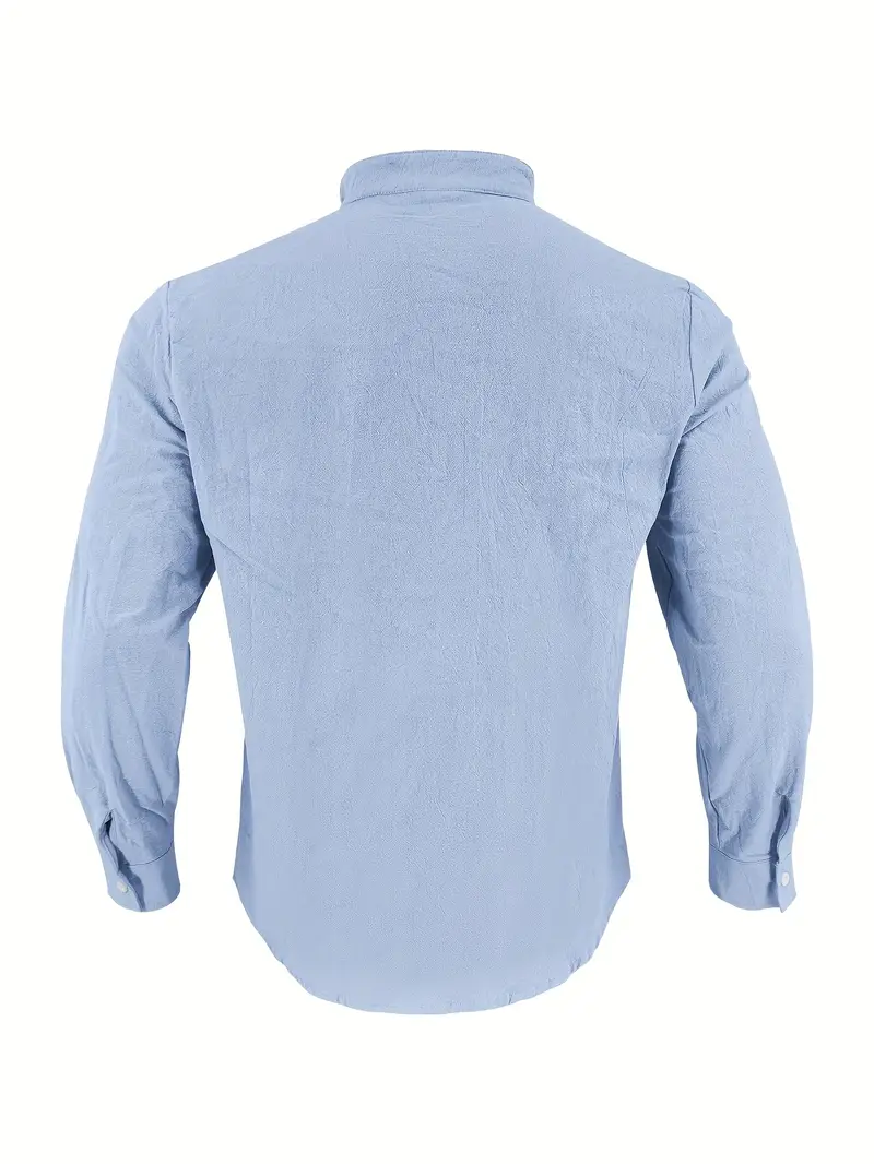 mens elegant linen v neck long sleeve t shirt with cross strap detail breathable regular fit for casual outdoor evening wear spring summer fall versatile top casual wear tee tshirt linen fabric t shirts Product details 5