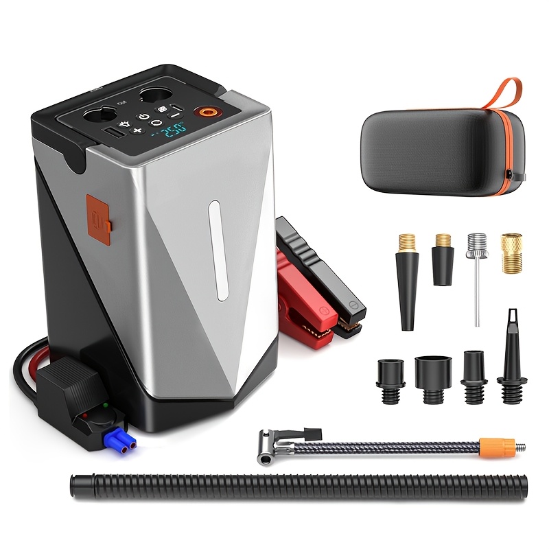 

Démarreur Portable pour Batterie de Voiture, Pack d'Alimentation 12V avec Charge Rapide USB (Jusqu'à 7L d' ou 5.5L de Diesel) Booster de Batterie avec Lumière LED Intégrée