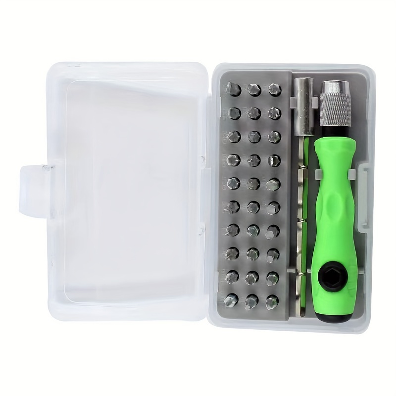 TEMU 32 In 1 Precision Screwdriver Set With Magnetic Tips, -functional Hand Tool Kit For Phone, Laptop, Device Maintenance - No Electricity Required