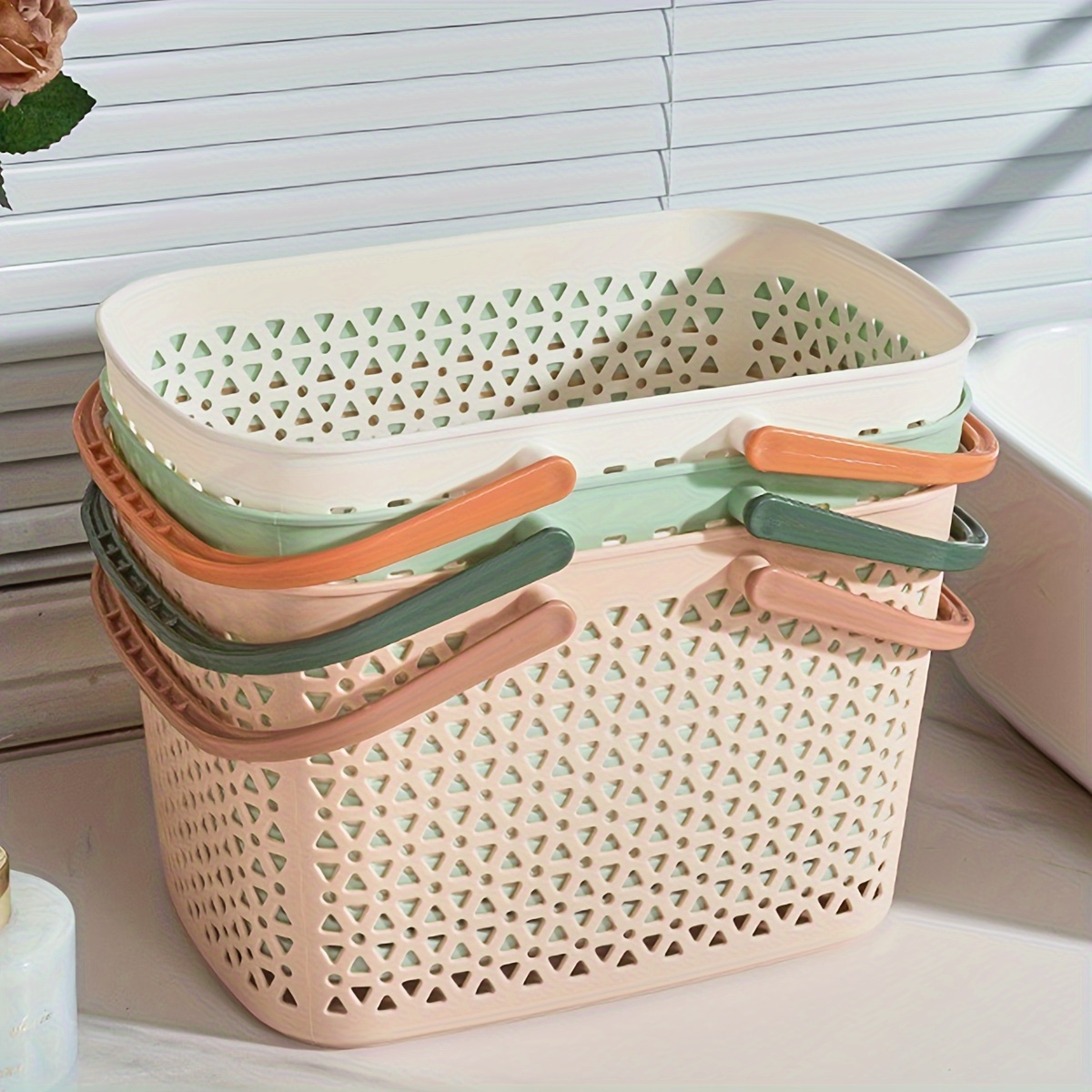 ANNIYA Portable Shower Caddy Tote, Plastic Storage Collapsible Caddy