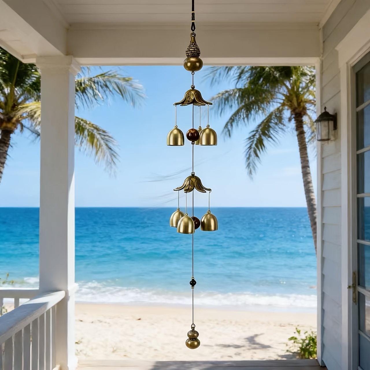 TEMU Fashionable Outdoor Decorative Metal Wind Chime Designed With Sound, Serving As A Doorbell Reminder For Home And Shop Entrances
