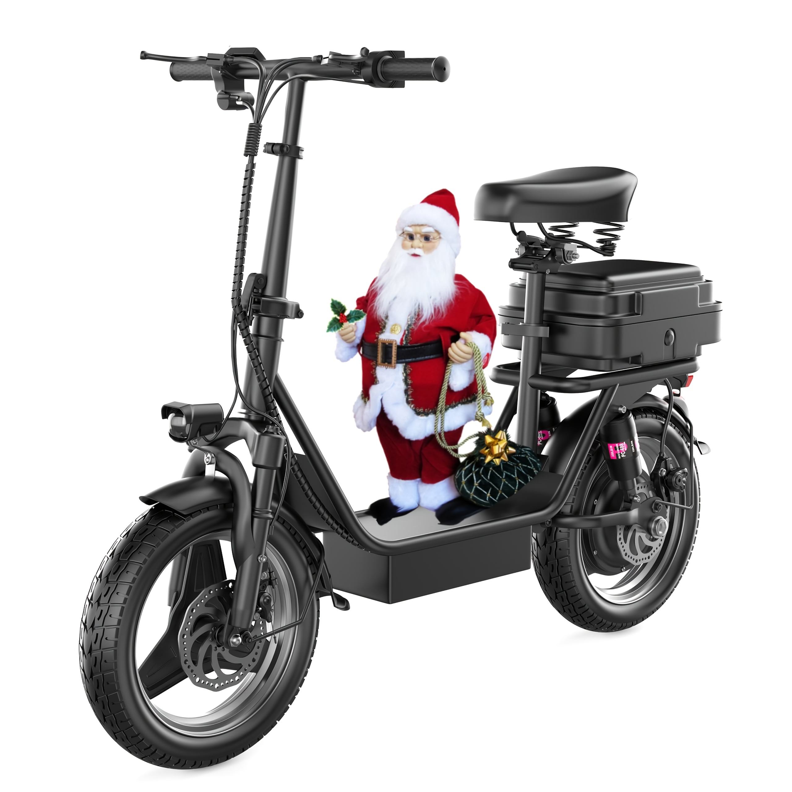 TEMU 500w High-performance Electric Scooter, 48v 15a Large-capacity Battery Up To 25 Miles, : 19.9 Mph With Seat And Rear Trunk, 3-speed , Commuter