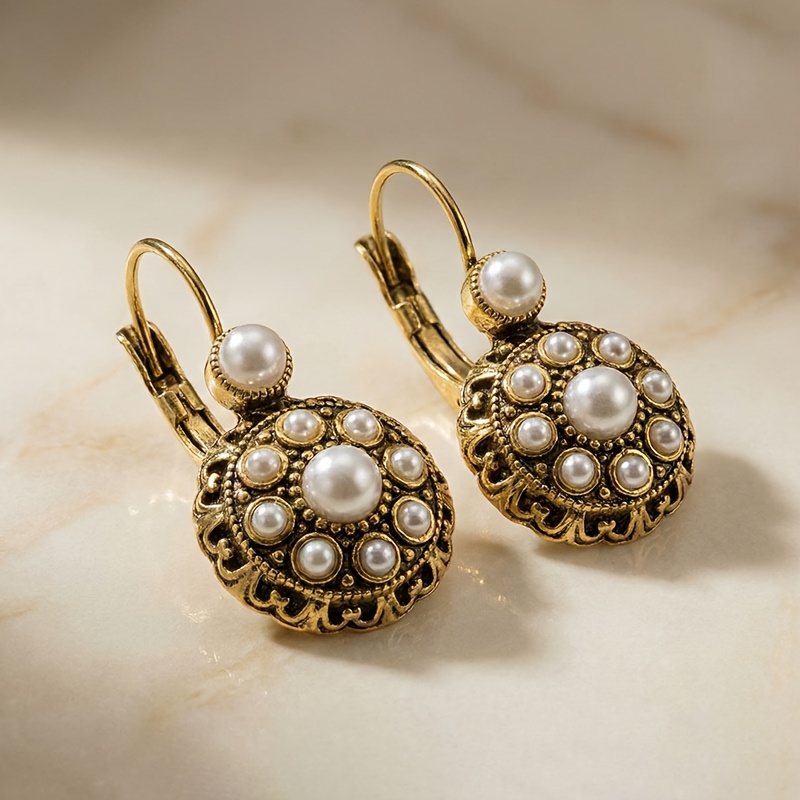 2pcs Exquisite Faux Pearl Drop Earrings for Women, Gift