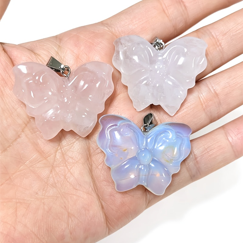 Elegant Handmade Carved Butterfly Pendant
