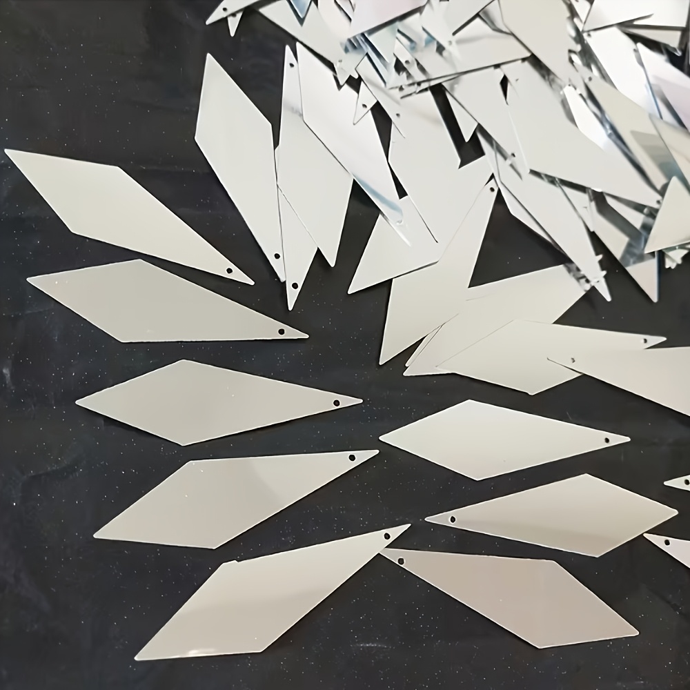 TEMU Each Pack Contains 100 Rhombus Sequins, Measuring 0.59*1.97 Inches, With 1 Hole, Suitable For Decorating Clothing, Shoes, Hats And Jewelry, As