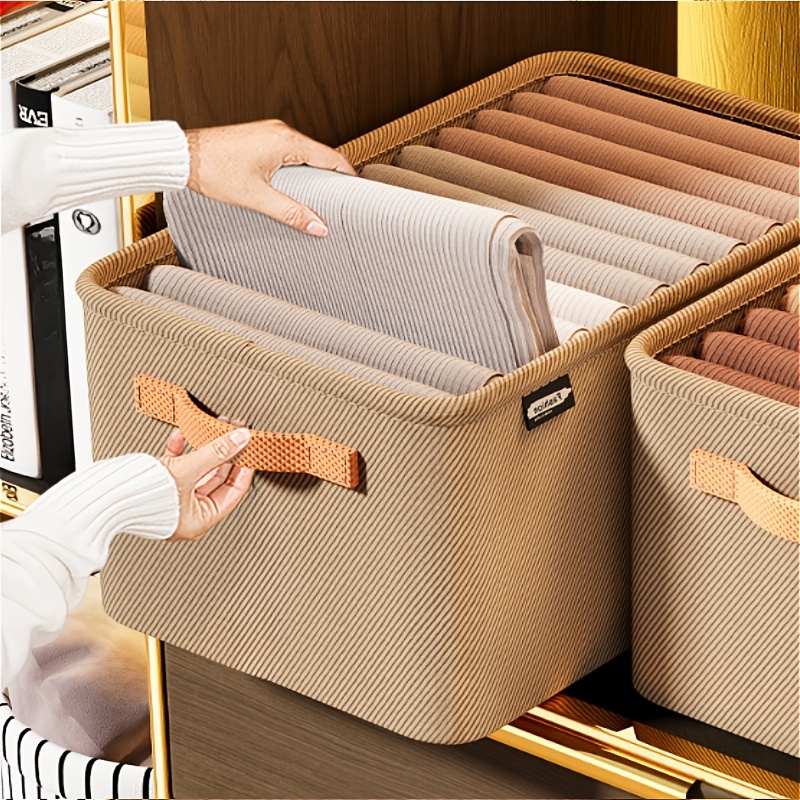 

1pc Polyester Storage Basket With Thickened - Organizer For Clothes, Pants, Office Supplies, Dorm , Cargo & Outdoor Gear - Uncharged, No Effect