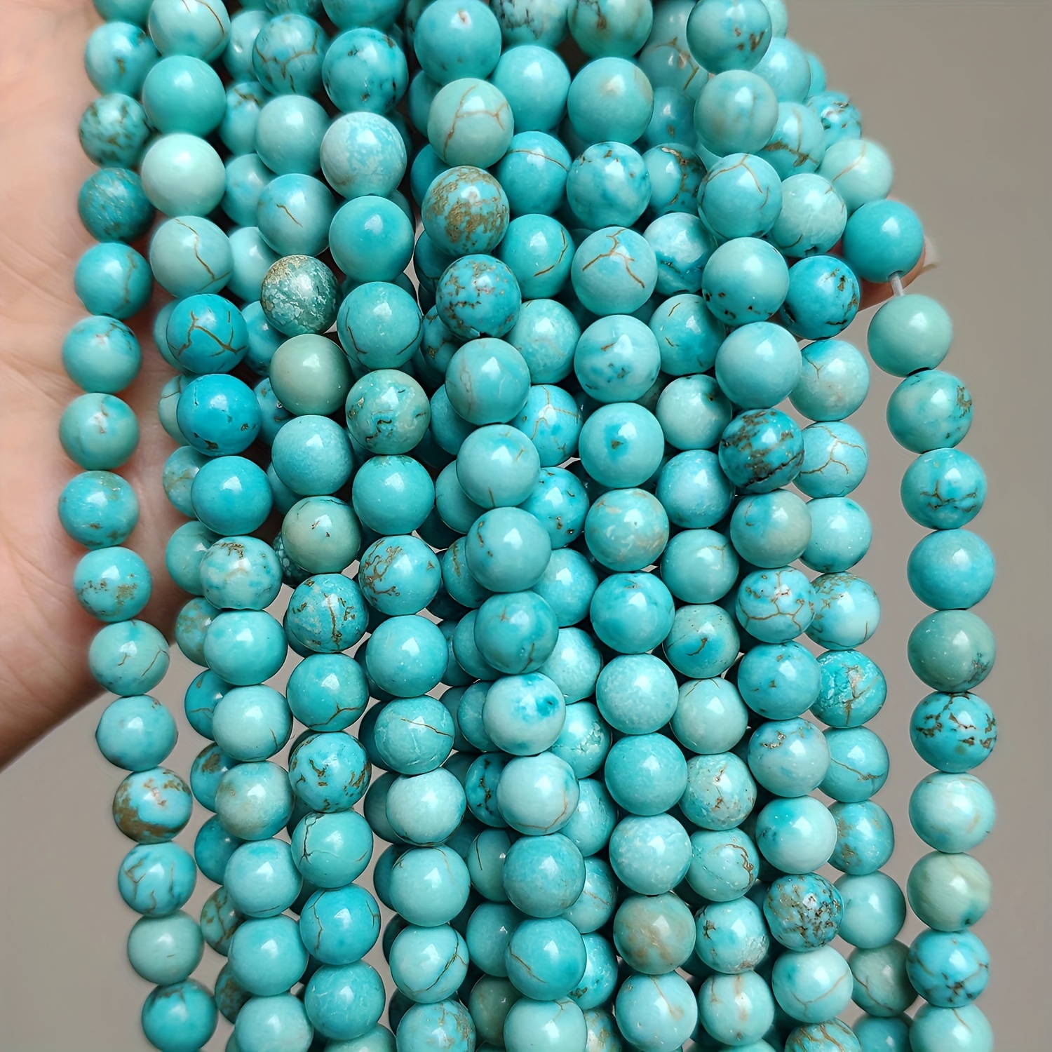 

36/46/58/88pcs 4mm, 6mm, 8mm, 10mm Natural Turquoise Stone Beads, , Round Loose Beads For Jewelry Making, Diy Necklace, Bracelet Accessories