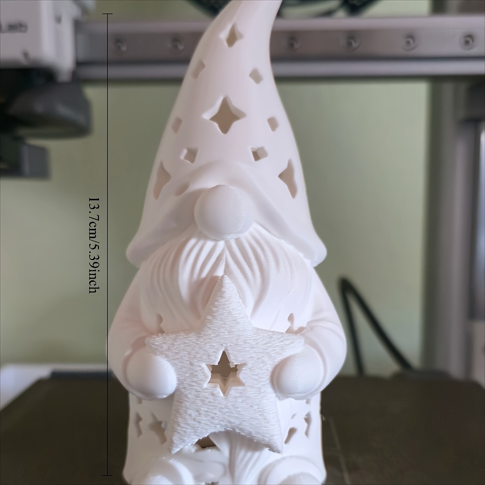 TEMU 1pc Gnome Étoile Halloween Noël, Sculpture Ornement Décoratif de Bougeoir, Couvercle de Bougie à Thé, Cadeau de Noël Parfait