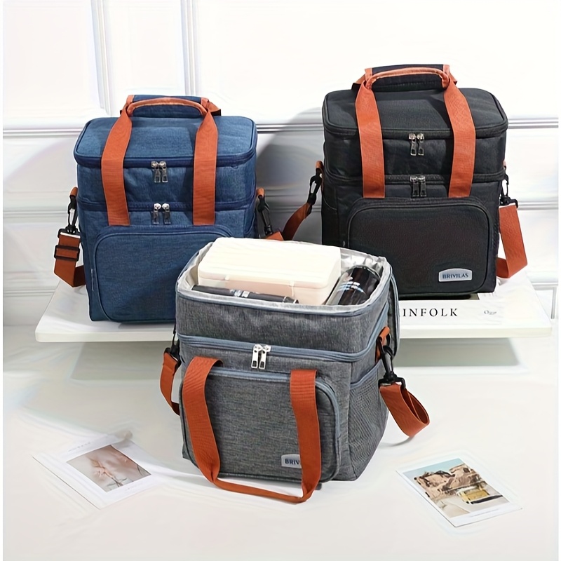 1pc double layer insulated bag thickened aluminum foil shoulder lunch tote non food contact non food contact