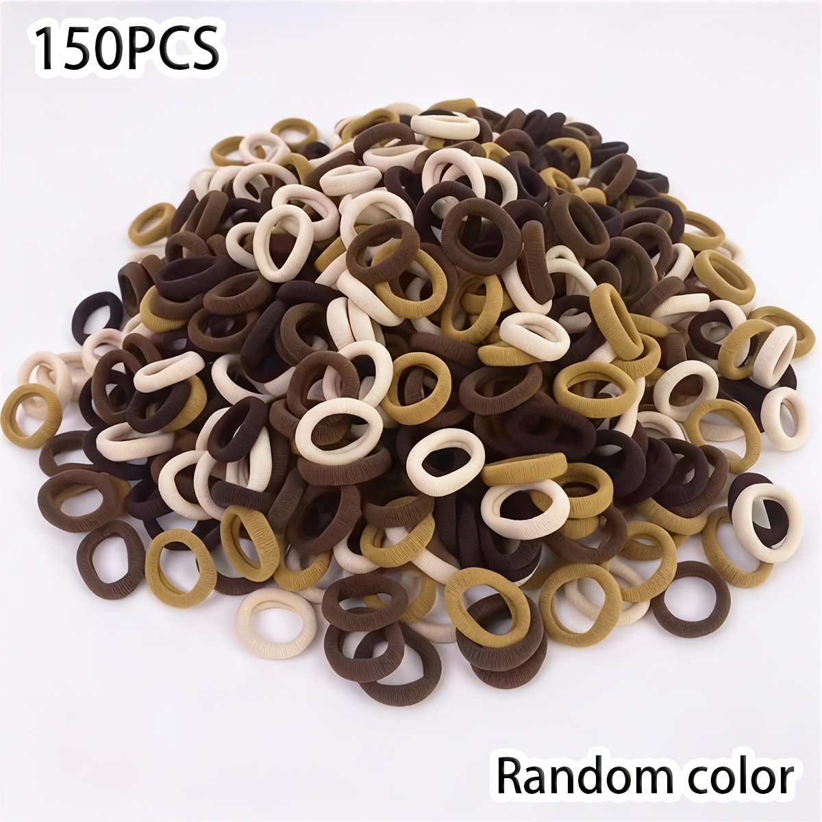 150pcs Random Color And Hair-friendly Basic Thumb Hair Ties For High And Low Ponytails And Buns, Everyday Versatile Hair Ties, Combined For