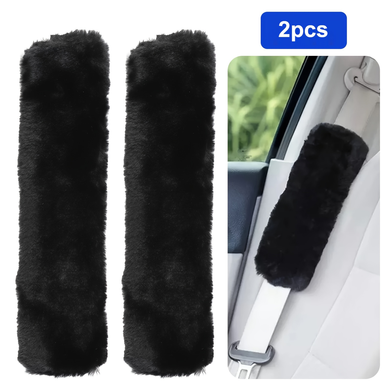 TEMU 2pcs Car Seat Belt Pads Cover, Soft Seatbelt Shoulder Pad Neck Cushion Protector, Shoulder Strap Covers, Black