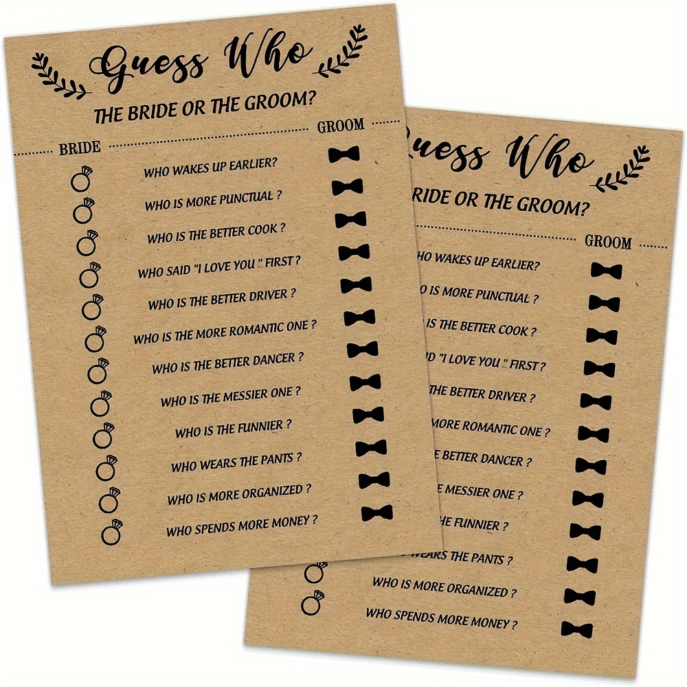 40Pcs Wedding Q&A Bachelorette Party Quiz Game Cards Bridal Shower Games  Kit for Wedding Engagement Anniversary Party 