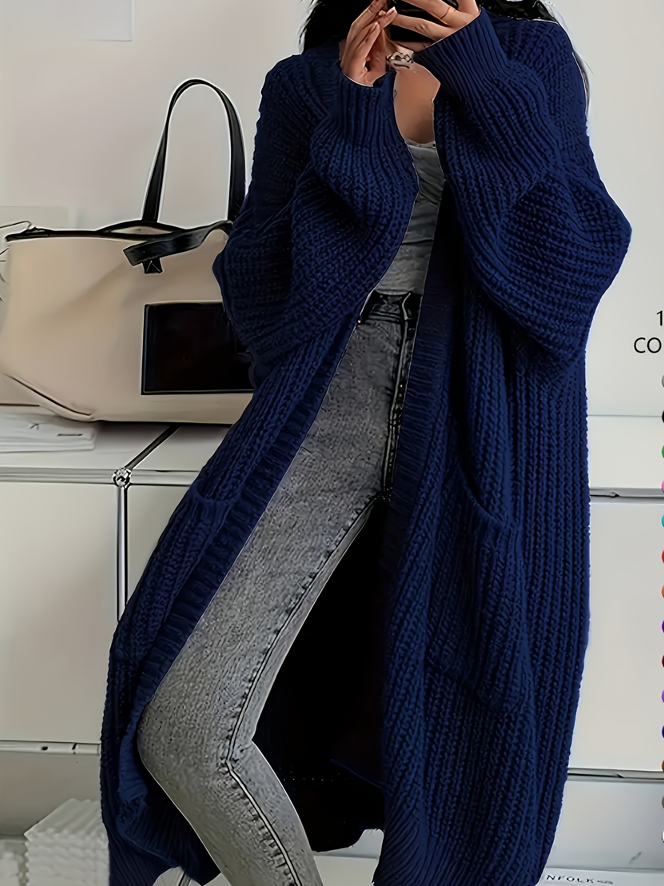 womens long sleeve cardigan elegant sweater non stretchy fabric for fall winter layering office party everyday outfits womens clothing cardigan sweater casual wear textured knitwear fall   design durable material Product details 10