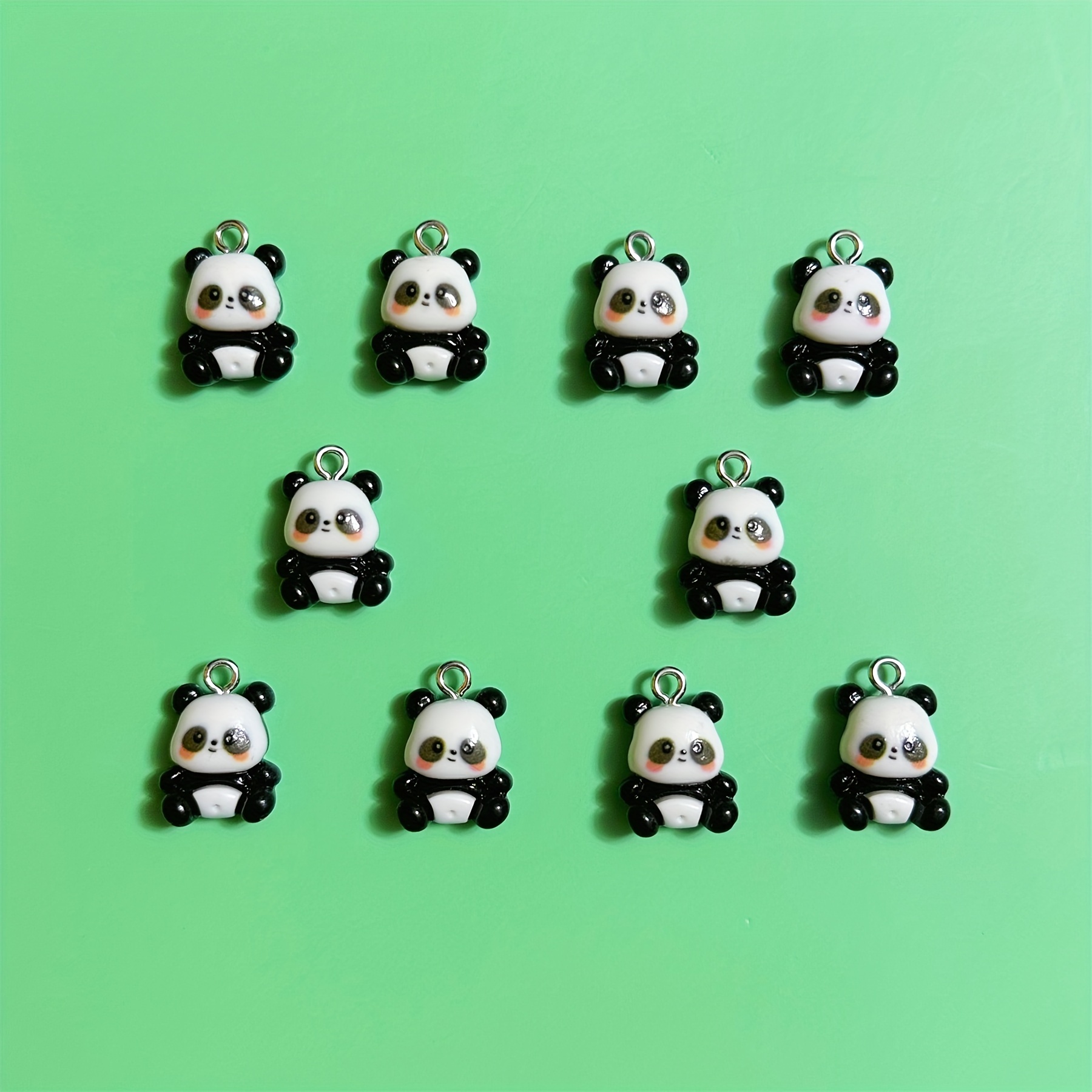 Image of 10pcs Of Panda Charms Suitable For Handmade Jewelry Pendants, Earrings, Creative Gifts, Necklaces, Bracelets, Bag Additions, And Resin Components