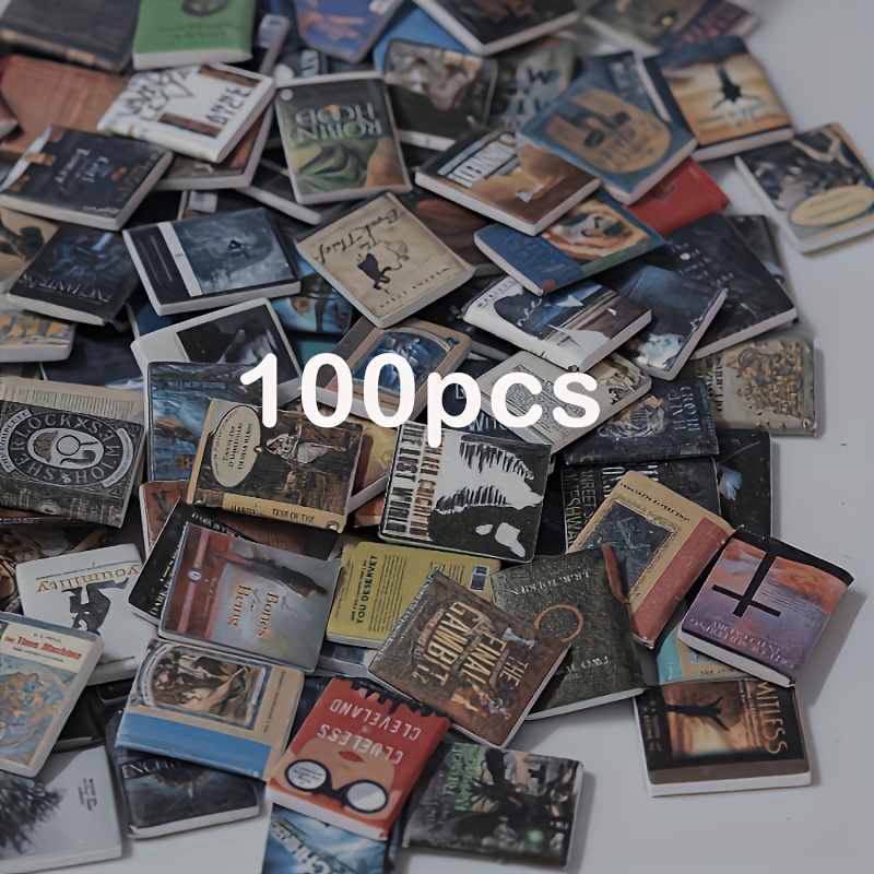 Image of 100pcs/200pcs Assorted Colors Mini Bookshelf Decor Set Colorful Mini Books For Home Or Office Display (bookshelf Not Included)
