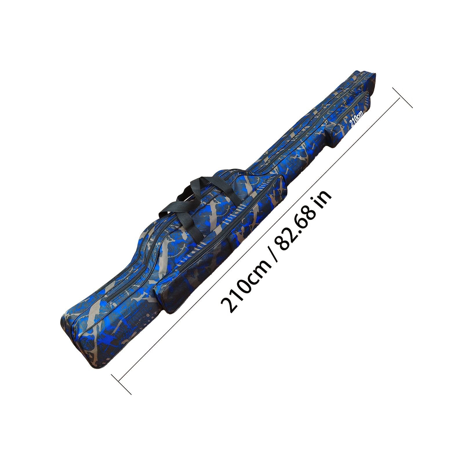TEMU Fishing Rod Bag, 1-pack, Durable Double-layer Design With 2 Side Pockets, Portable Outdoor Fishing Rod Storage Bag, 5.58ft / 6.23ft / 6.89ft,