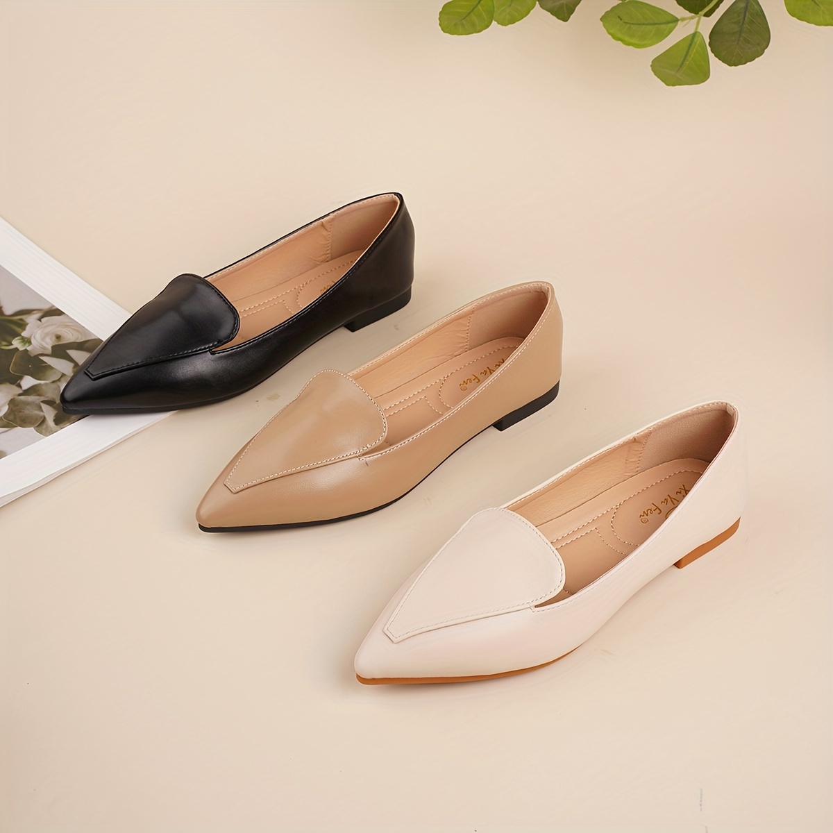 pair elegant flats women pointed toe slip Temu Australia