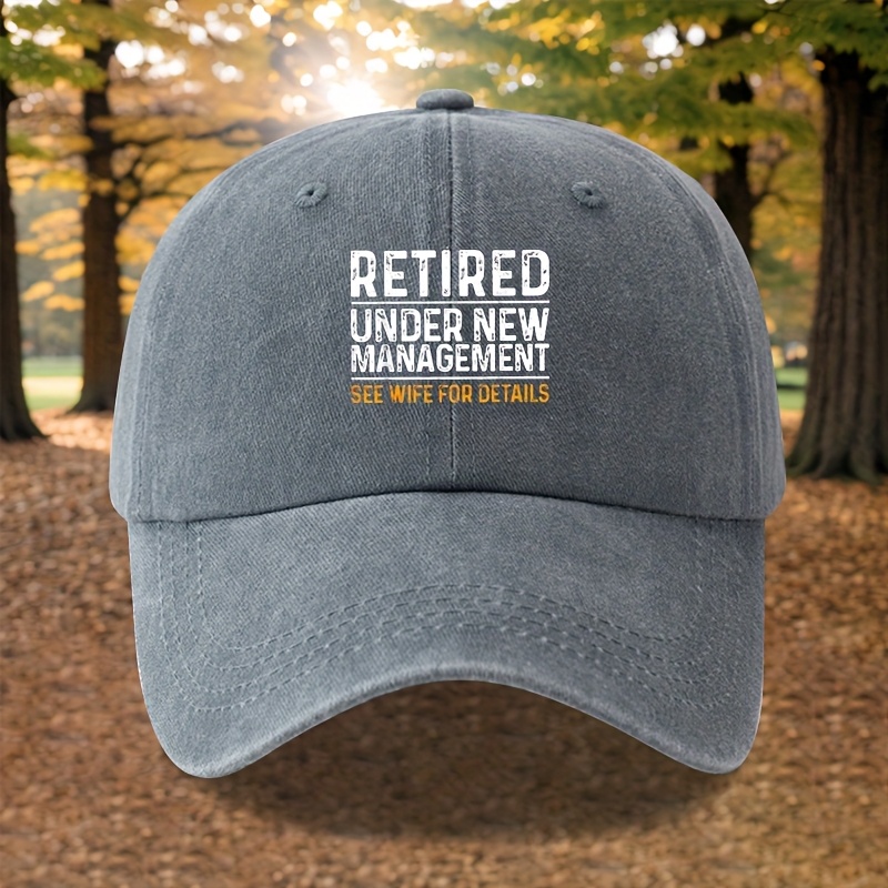 TEMU Unisex Fashion Versatile Printed Retired Baseball , Classic Vintage Washed Outdoor Lightweight Curved , Trucker Hat, Suitable For Outdoor