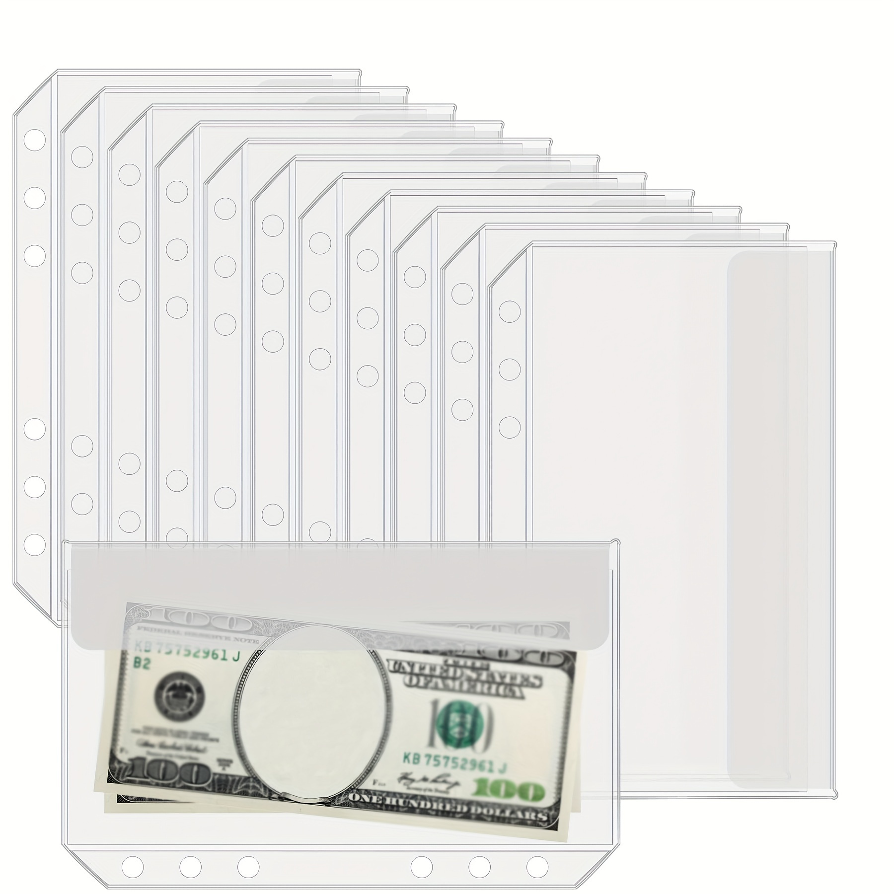 

12 Pcs A6 A5 Size 6- Envelopes For A5 , Clear Pvc Challenges Envelopes Inserts For Budgeting