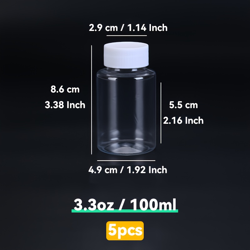 5pcs Transparent Essential Oil Plastic Bottles With Lids Perfume Dispensing Bottles Portable Travel Bottles Suitable For Liquids