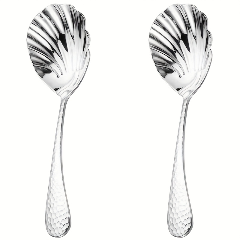 TEMU 2pcs Buffet Spoons, Large Serving Spoons Set, 8. (approximately 20cm) Cutlery Set, Perfect For Salads, Pasta Dishes, Potatoes, Buffets, Etc.