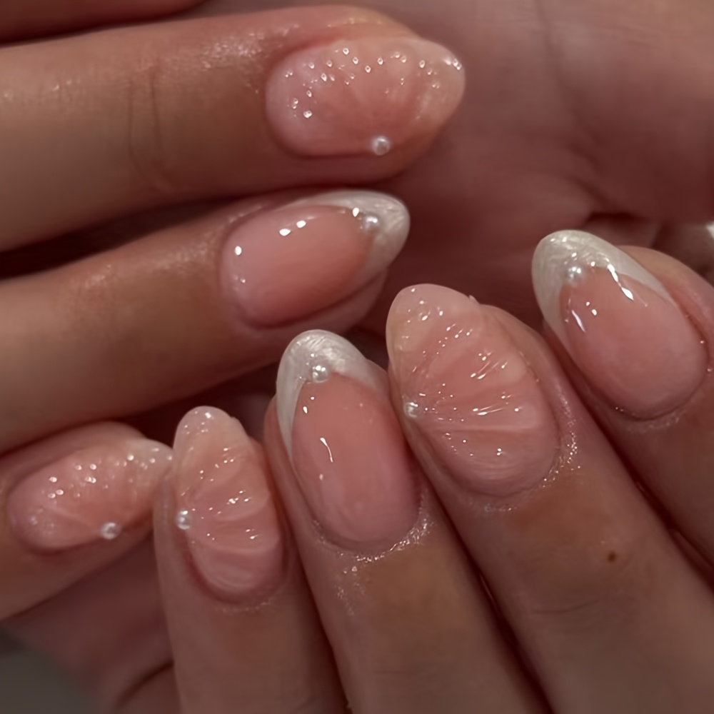 Easy Solid Color 24pcs Short Oval Gel Design Press-on Nails, Detachable Nails, Acrylic Nails, Suitable For Women And Daily Life And Parties